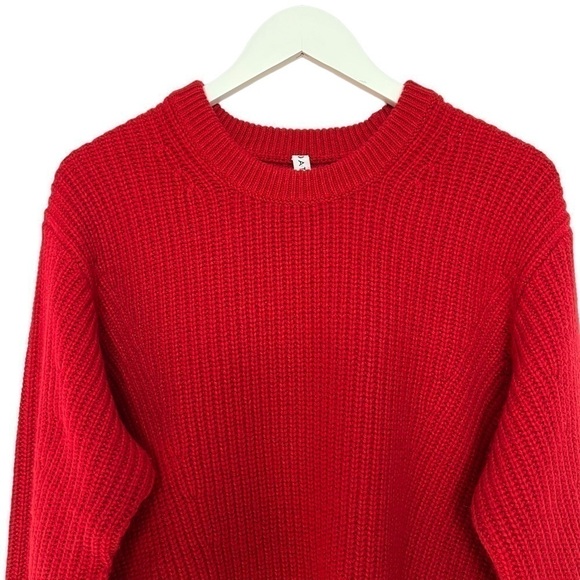 Athleta Cascades Cocoon Crew Neck Sweater Wool Blend Red Size S NWT - Picture 6 of 13